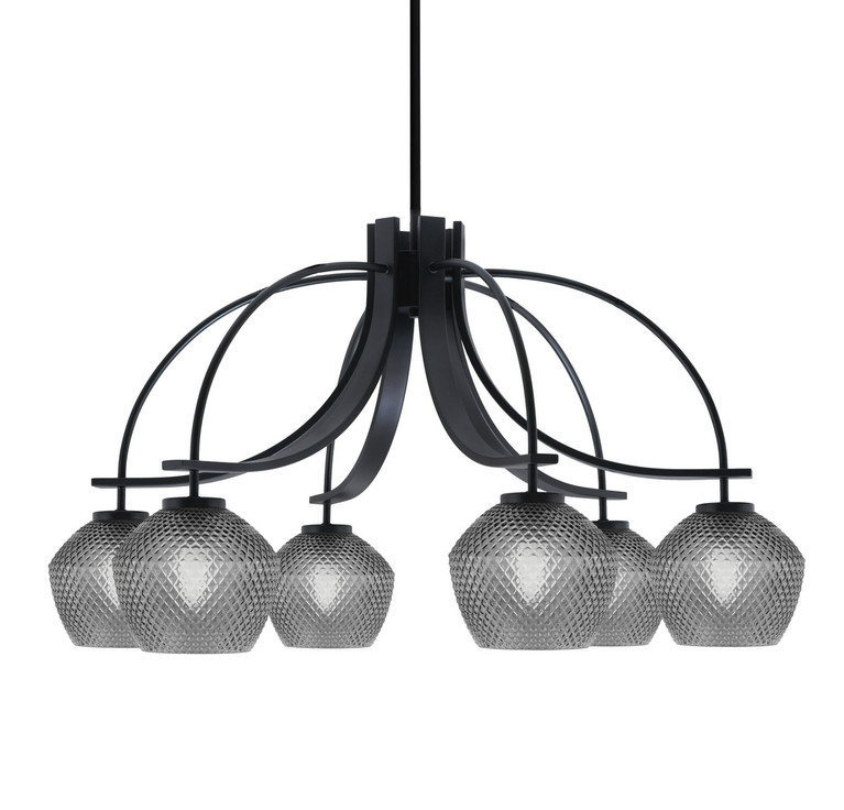 Toltec Lighting - 3926-MB-4622 - Six Light Chandelier - Cavella - Matte Black