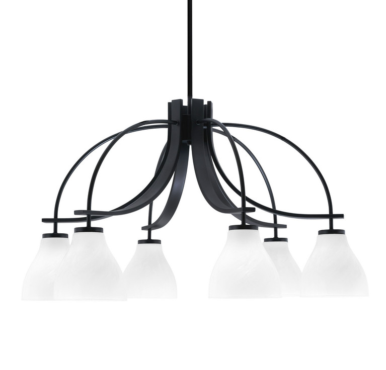 Toltec Lighting - 3926-MB-4761 - Six Light Chandelier - Cavella - Matte Black