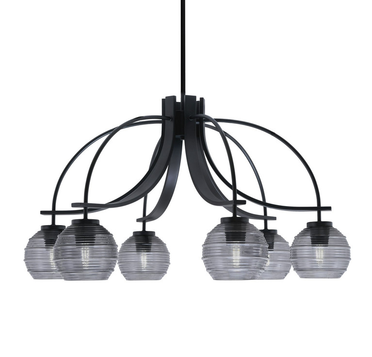 Toltec Lighting - 3926-MB-5112 - Six Light Chandelier - Cavella - Matte Black