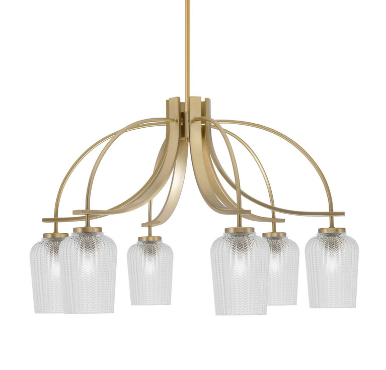 Toltec Lighting - 3926-NAB-4250 - Six Light Chandelier - Cavella - New Age Brass