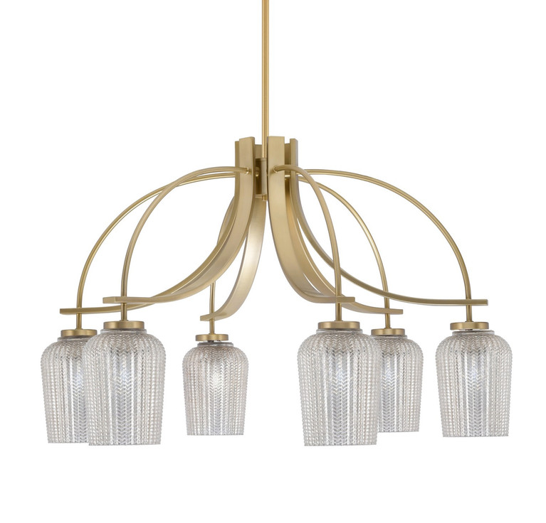 Toltec Lighting - 3926-NAB-4253 - Six Light Chandelier - Cavella - New Age Brass