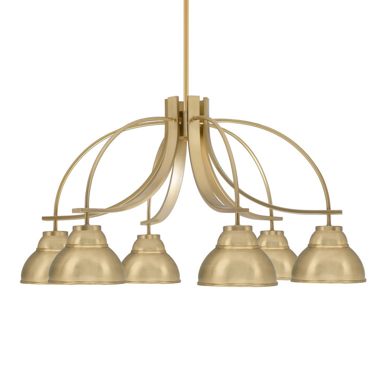 Toltec Lighting - 3926-NAB-427 - Six Light Chandelier - Cavella - New Age Brass