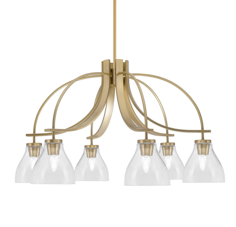Toltec Lighting - 3926-NAB-4760 - Six Light Chandelier - Cavella - New Age Brass