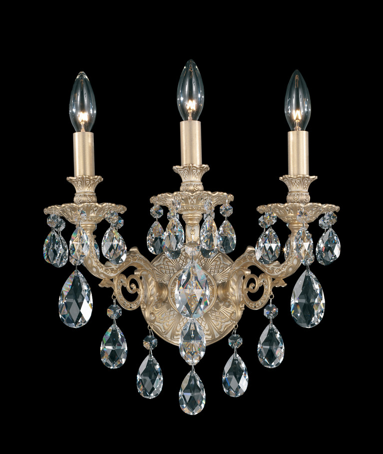 Schonbek - 5643-48R - Three Light Wall Sconce - Milano - Antique Silver