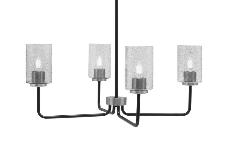 Toltec Lighting - 6204-MBGP-3002 - Four Light Chandelier - Sandia - Matte Black & Graphite