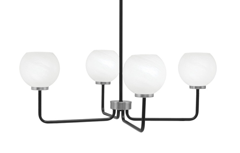 Toltec Lighting - 6204-MBGP-4101 - Four Light Chandelier - Sandia - Matte Black & Graphite