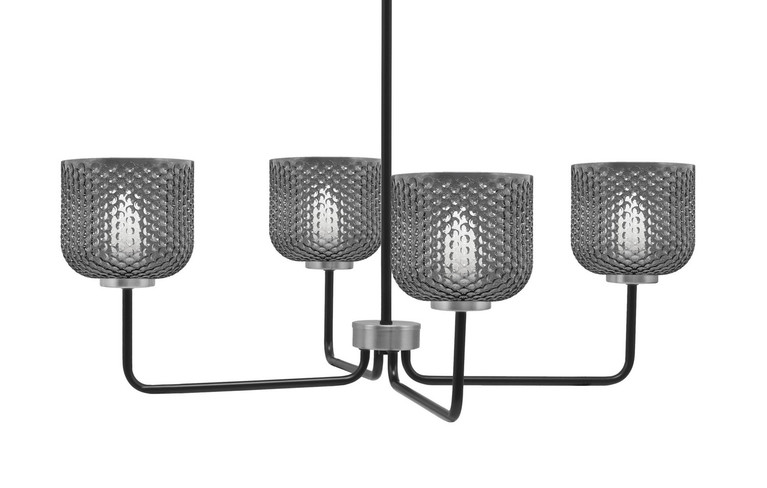 Toltec Lighting - 6204-MBGP-4612 - Four Light Chandelier - Sandia - Matte Black & Graphite