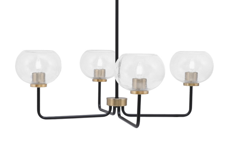 Toltec Lighting - 6204-MBNAB-202 - Four Light Chandelier - Sandia - Matte Black & New Age Brass