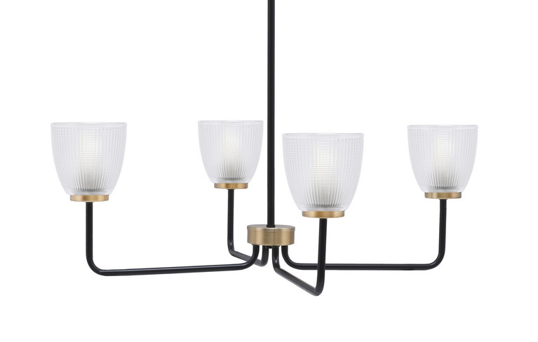 Toltec Lighting - 6204-MBNAB-500 - Four Light Chandelier - Sandia - Matte Black & New Age Brass