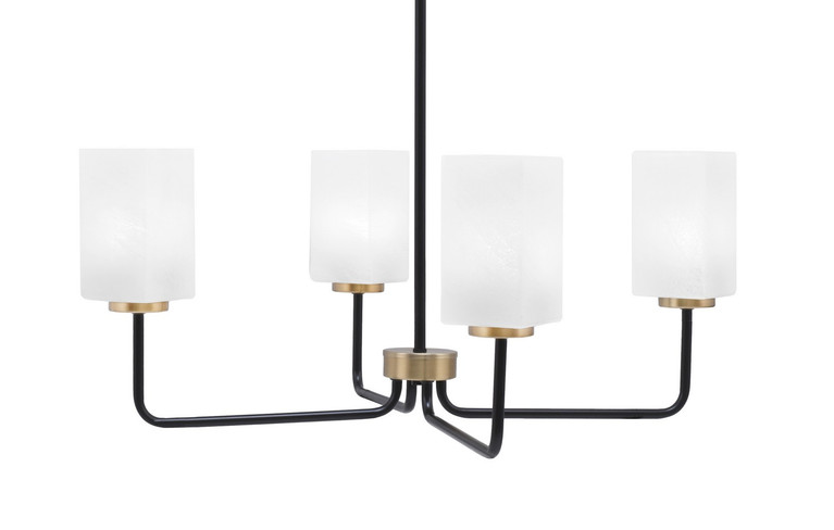 Toltec Lighting - 6204-MBNAB-541 - Four Light Chandelier - Sandia - Matte Black & New Age Brass