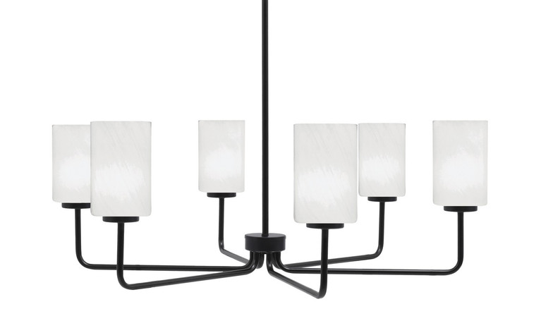Toltec Lighting - 6206-MB-3001 - Six Light Chandelier - Sandia - Matte Black