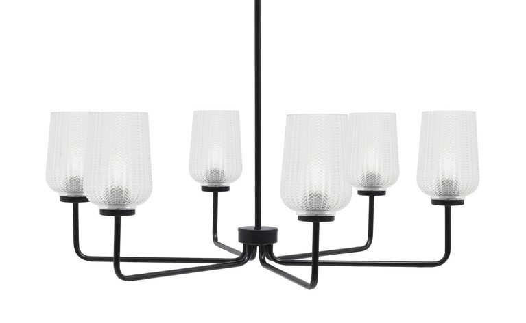 Toltec Lighting - 6206-MB-4250 - Six Light Chandelier - Sandia - Matte Black