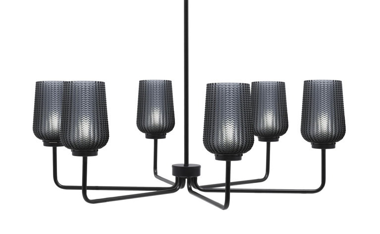 Toltec Lighting - 6206-MB-4252 - Six Light Chandelier - Sandia - Matte Black