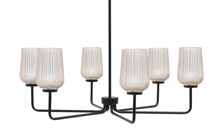 Toltec Lighting - 6206-MB-4253 - Six Light Chandelier - Sandia - Matte Black