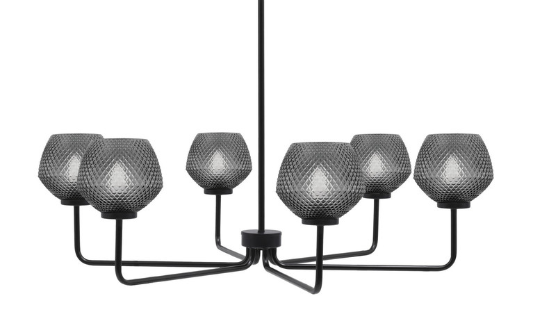 Toltec Lighting - 6206-MB-4622 - Six Light Chandelier - Sandia - Matte Black