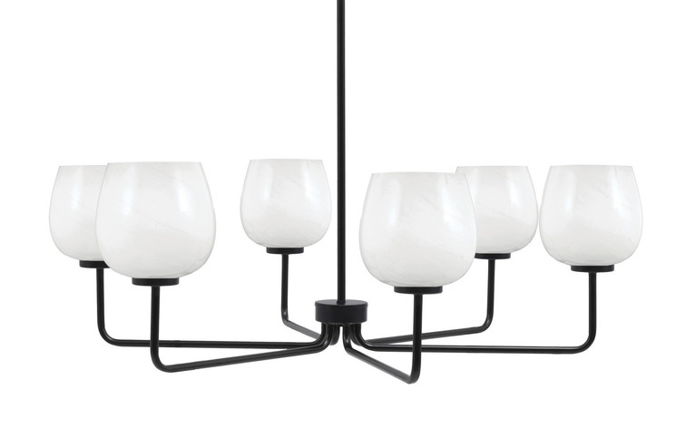 Toltec Lighting - 6206-MB-4811 - Six Light Chandelier - Sandia - Matte Black