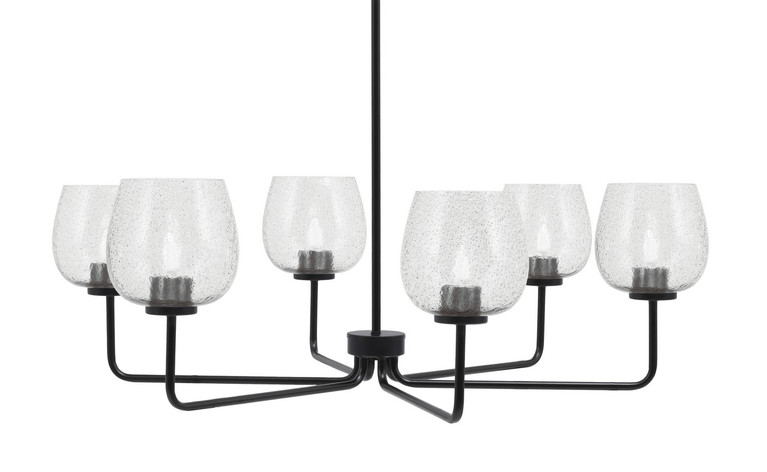 Toltec Lighting - 6206-MB-4812 - Six Light Chandelier - Sandia - Matte Black