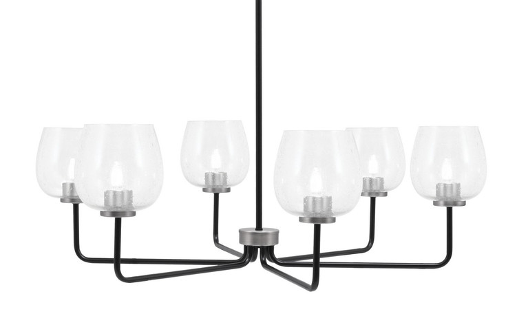 Toltec Lighting - 6206-MBGP-4810 - Six Light Chandelier - Sandia - Matte Black & Graphite