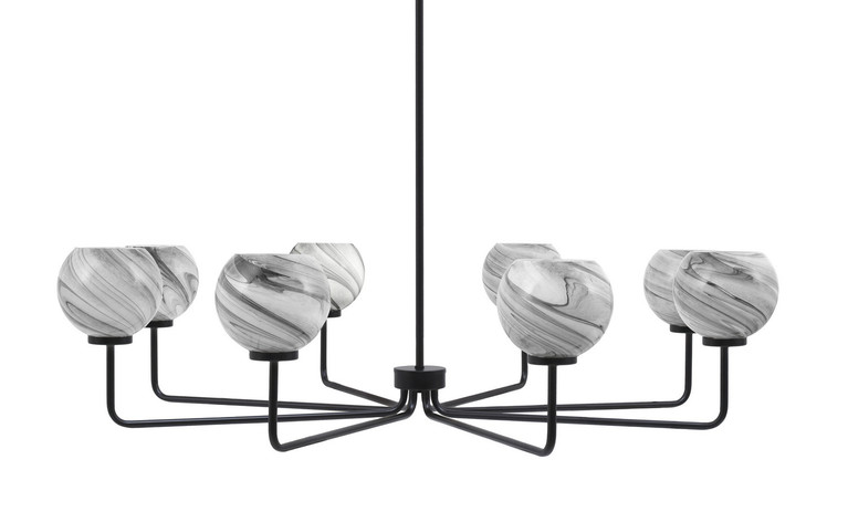 Toltec Lighting - 6208-MB-4109 - Eight Light Chandelier - Sandia - Matte Black