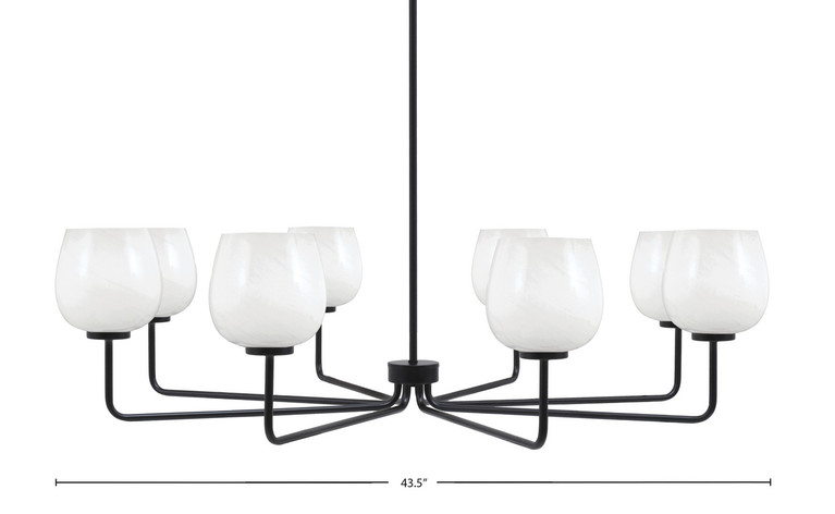 Toltec Lighting - 6208-MB-4811 - Eight Light Chandelier - Sandia - Matte Black