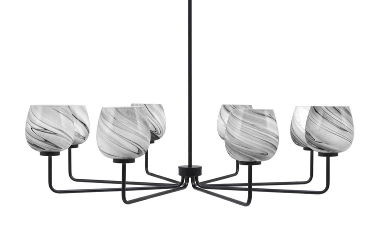 Toltec Lighting - 6208-MB-4819 - Eight Light Chandelier - Sandia - Matte Black