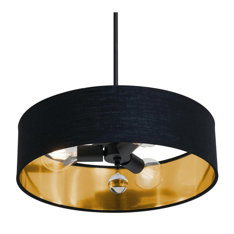 AFX Lighting - CLNP18MBBK-BKGD - Three Light Pendant - Celine - Black