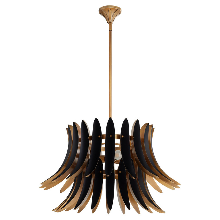 Quorum - 825-3-5659 - Three Light Pendant - Aldridge - Brushed Brass|Matte Black