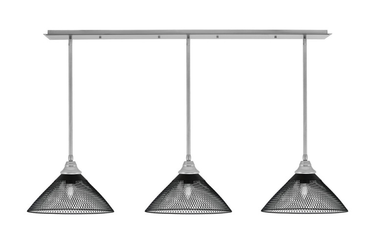 Toltec Lighting - 48-BN-808-MB - Three Light Linear Pendalier - Stem - Brushed Nickel