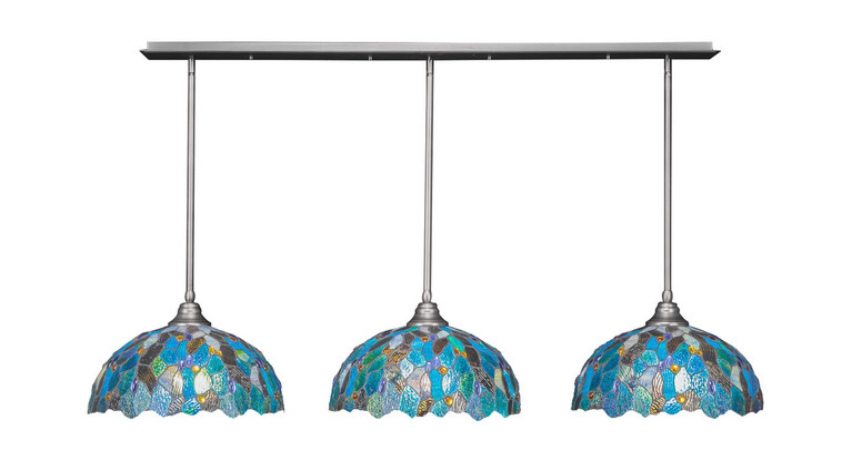 Toltec Lighting - 48-BN-995 - Three Light Multi Light Pendant - Any - Brushed Nickel