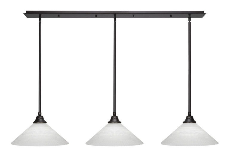 Toltec Lighting - 48-DG-4011 - Three Light Linear Pendalier - Any - Dark Granite