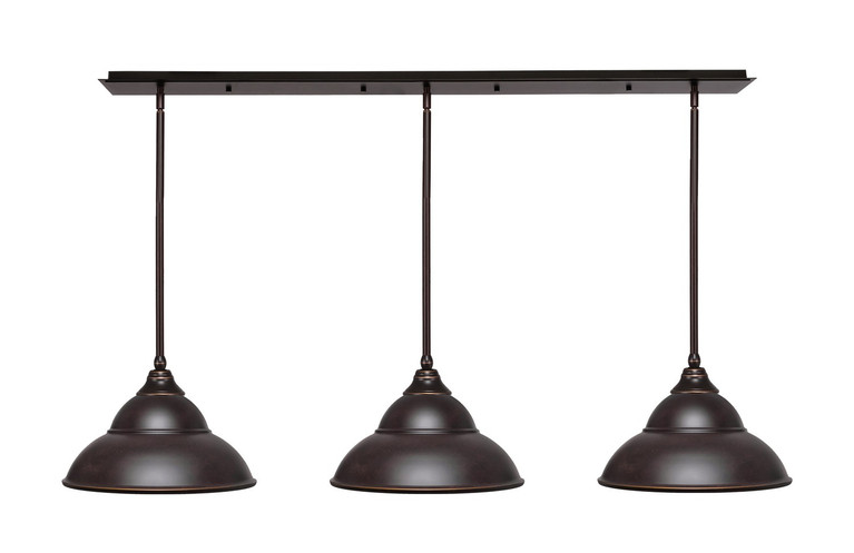 Toltec Lighting - 48-DG-428-DG - Three Light Linear Pendalier - Stem - Dark Granite