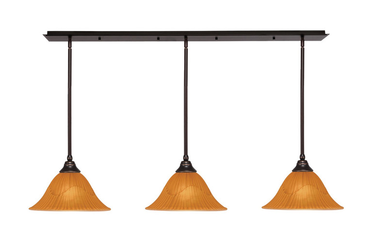 Toltec Lighting - 48-DG-58319 - Three Light Multi Light Pendant - Any - Dark Granite