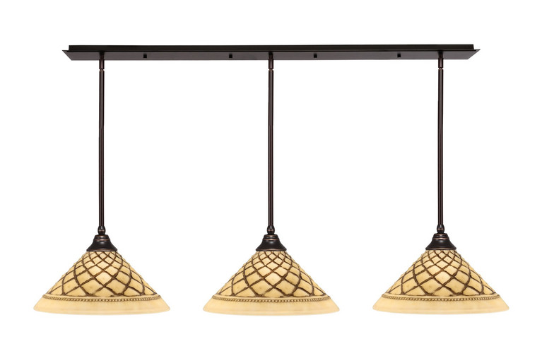 Toltec Lighting - 48-DG-718 - Three Light Multi Light Pendant - Any - Dark Granite