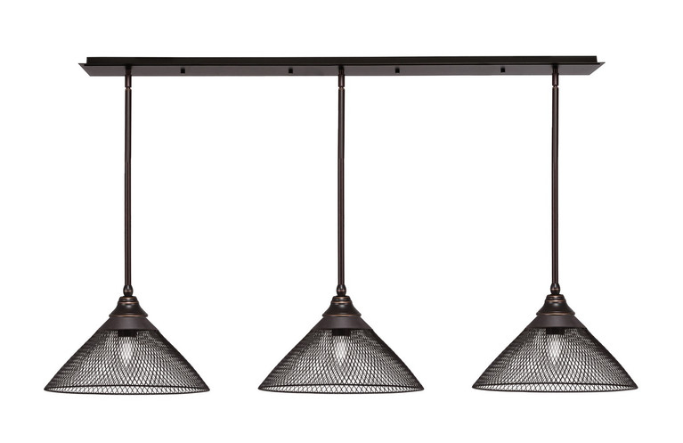 Toltec Lighting - 48-DG-808-DG - Three Light Linear Pendalier - Stem - Dark Granite