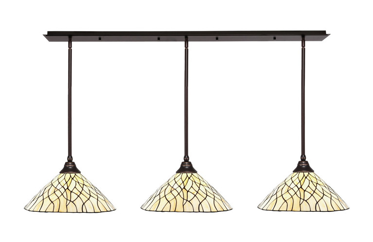 Toltec Lighting - 48-DG-911 - Three Light Multi Light Pendant - Any - Dark Granite
