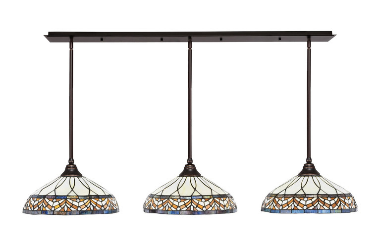 Toltec Lighting - 48-DG-948 - Three Light Multi Light Pendant - Any - Dark Granite