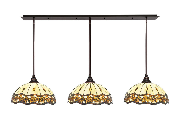 Toltec Lighting - 48-DG-997 - Three Light Multi Light Pendant - Any - Dark Granite