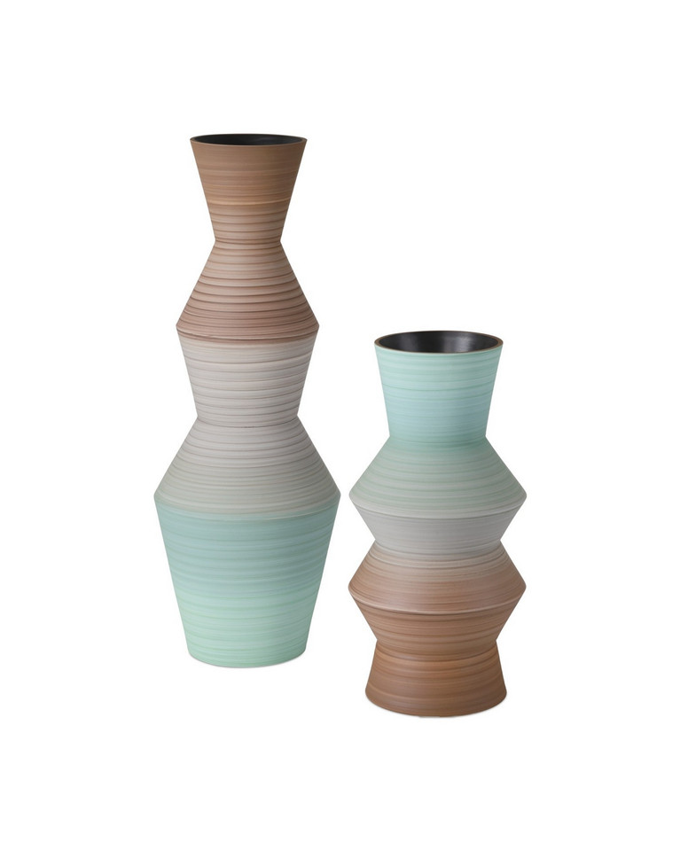 Currey and Company - 1200-1008 - Vase - Happy 80's - Brown/Light Blue