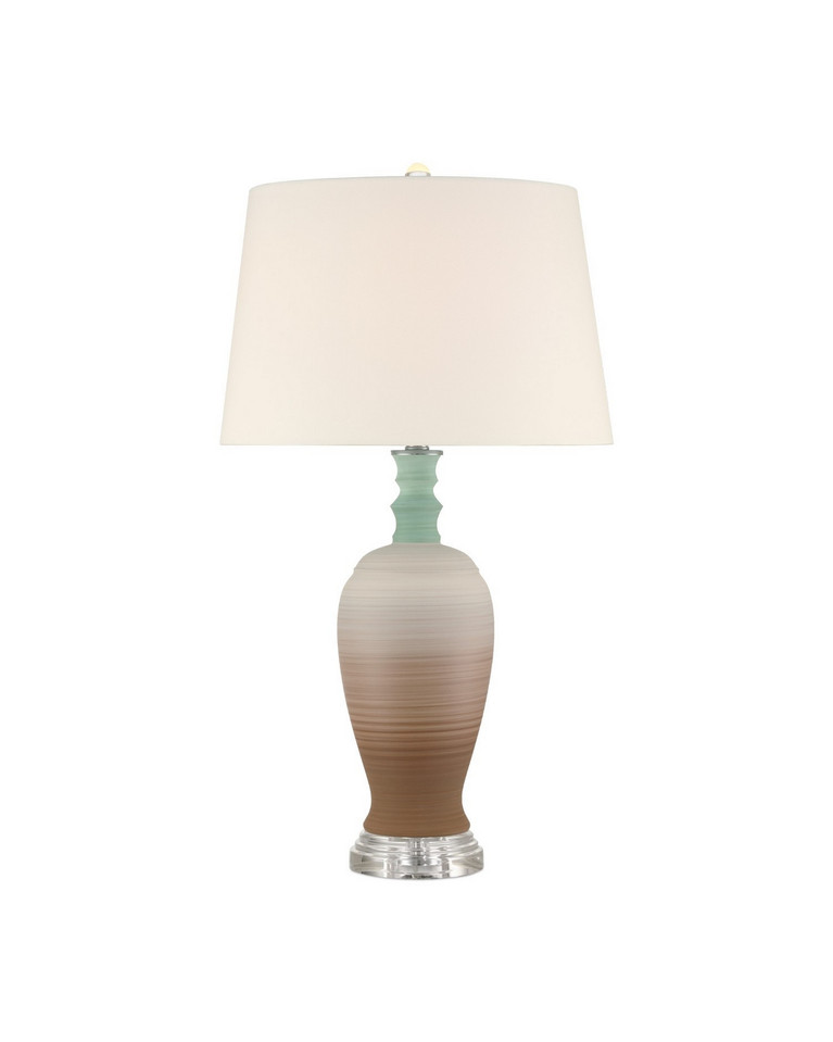 Currey and Company - 6000-1024 - One Light Table Lamp - Happy 80's - Brown/Light Blue/Clear