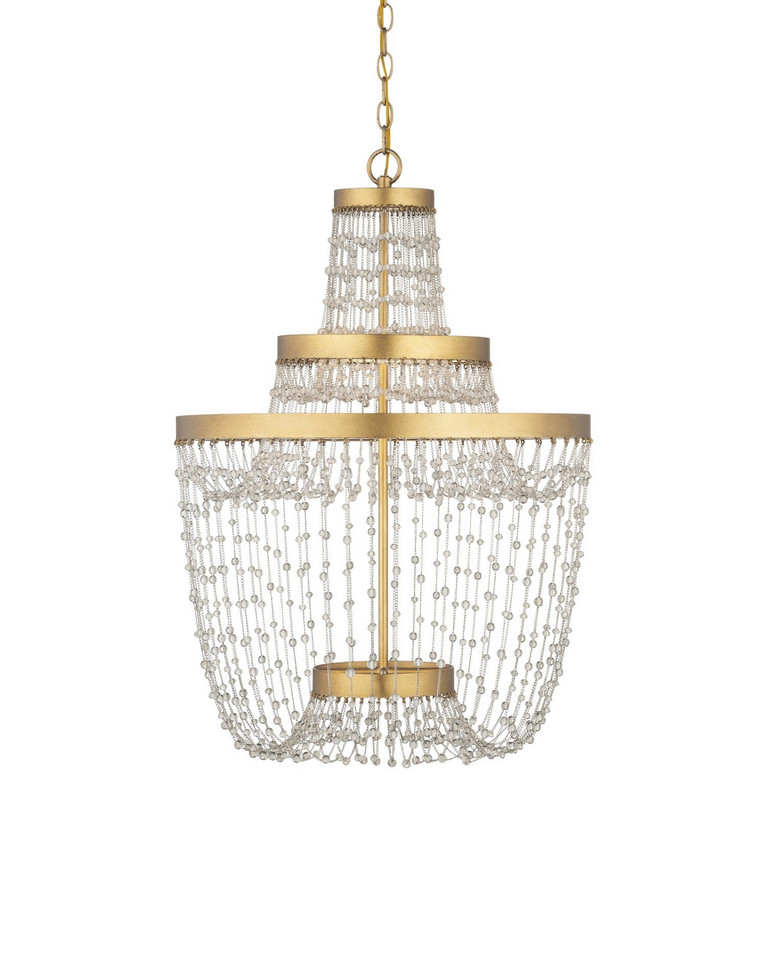 Currey and Company - 9000-1305 - LED Chandelier - Mademoiselle - Clear/Contemporary Gold Leaf/Contemporary Gold
