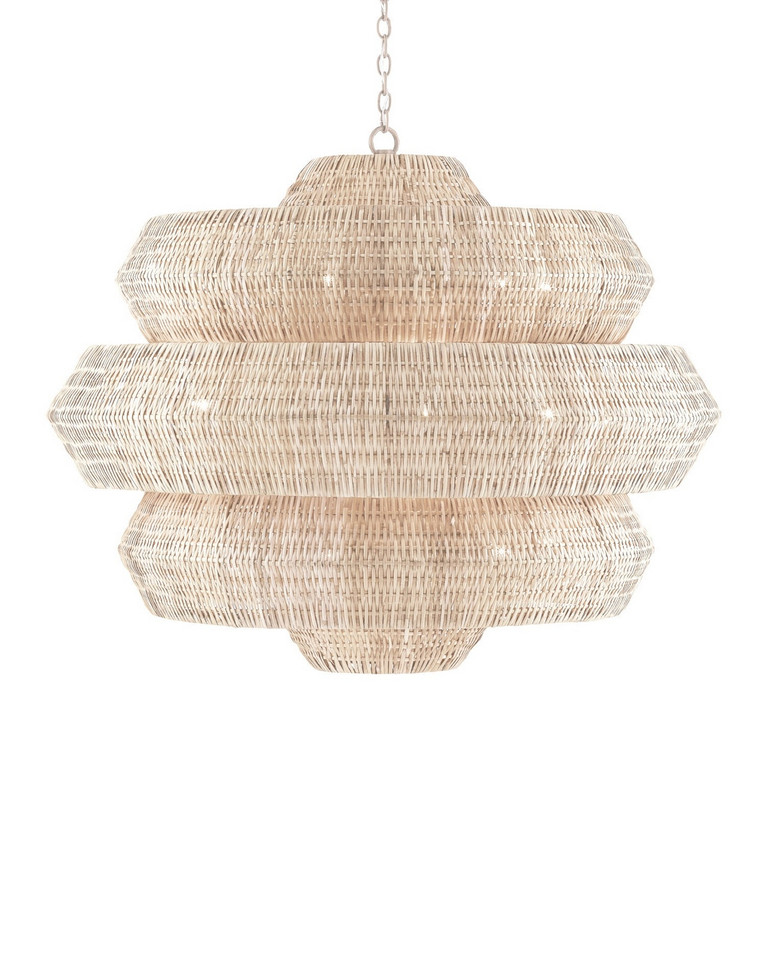 Currey and Company - 9000-1315 - 18 Light Chandelier - Antibes - Bleached Natural/Snow White