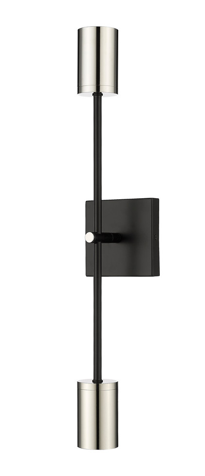 Z-Lite - 814-2S-MB-PN - Two Light Wall Sconce - Calumet - Matte Black + Polished Nickel
