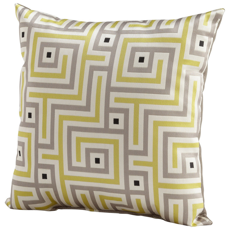 Cyan - 06516 - Pillow - Maze - Lime Green