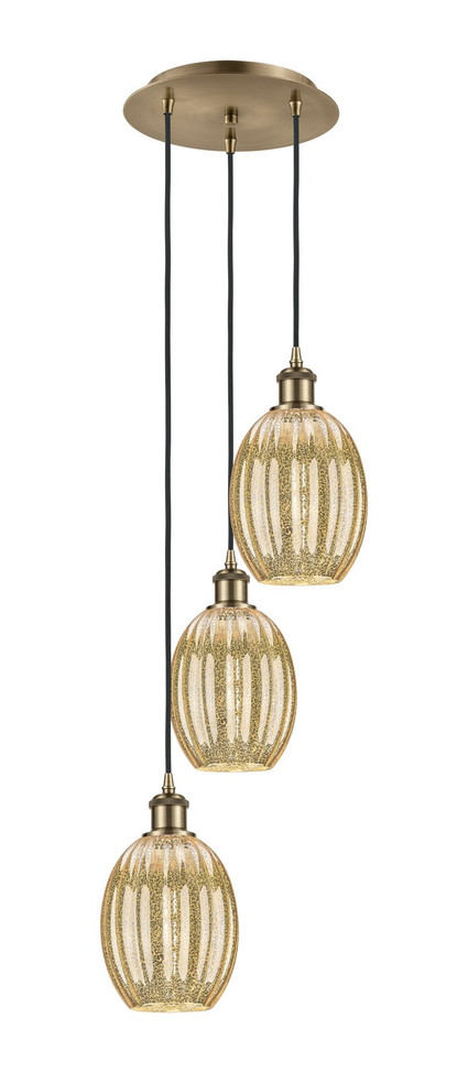 Innovations - 113B-3P-AB-G459-6ME - Three Light Pendant - Ballston - Antique Brass