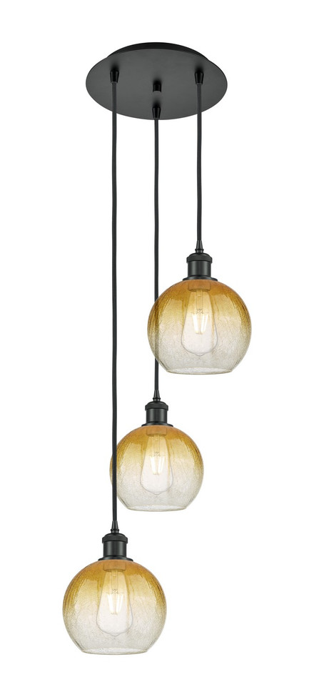 Innovations - 113B-3P-BK-G483-8AM - Three Light Pendant - Ballston - Matte Black