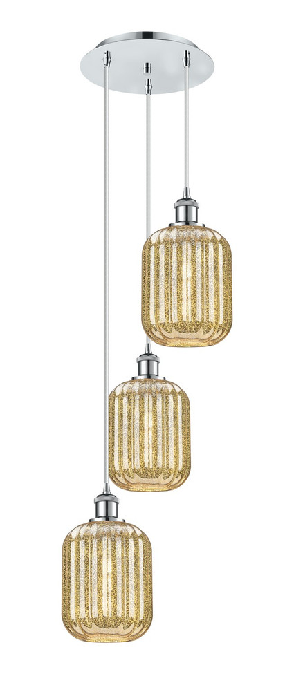 Innovations - 113B-3P-PC-G460-7ME - Three Light Pendant - Ballston - Polished Chrome