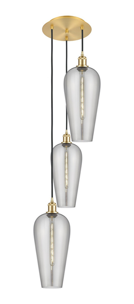 Innovations - 113B-3P-SG-G456-8SM - Three Light Pendant - Ballston - Satin Gold