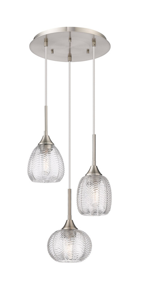 Innovations - 113B-3P-SN-G323-MU - Three Light Pendant - Berkshire - Brushed Satin Nickel