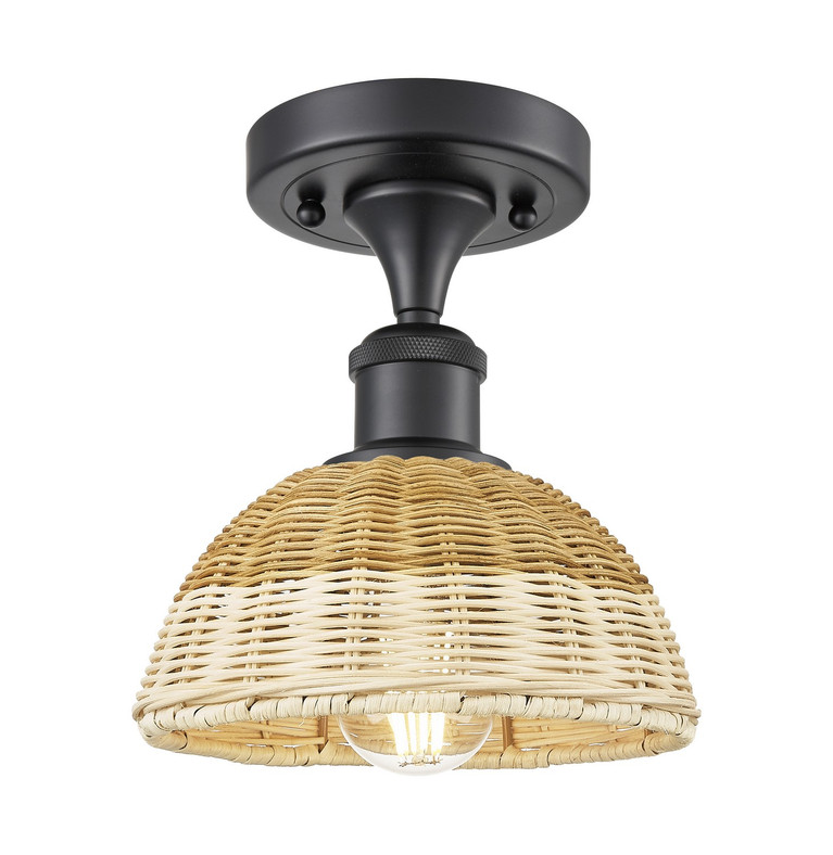 Innovations - 516-1C-BK-NBD2-75-NAT - One Light Semi-Flush Mount - Ballston - Matte Black