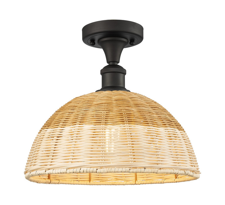 Innovations - 516-1C-OB-NBD2-12-NAT - One Light Semi-Flush Mount - Ballston - Oil Rubbed Bronze